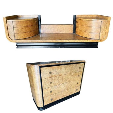 Streamline Art Deco Dresser & Vanity Bedroom Set by Donald Deskey for Widdicombe 