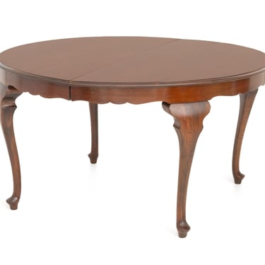 Queen Anne Style Vintage Mahogany Circular Dining Table