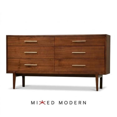 Refinished Walnut Long Dresser by Ramseur 