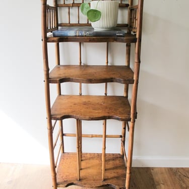 Tortoise Shell Bamboo Bookshelf Antique 