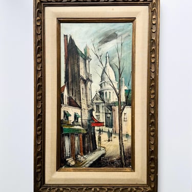 Original Francois Franc Oil Painting Paris Sacre Coeur, Vintage 1962 France MCM 