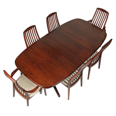 Set of 6 Danish Modern Rosewood Dining Chairs w. Lumbar Support