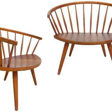 Pair of Wood Yngve Ekström Arka Lounge Chairs