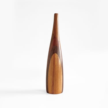 Tom Tramel Segmented Sculptural Wooden Bud Vase Weed Pot 