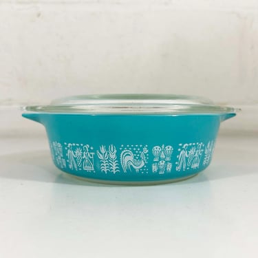 Vintage Pyrex Blue Butterprint Cinderella Casserole Dish 471 Glass Mid-Century 1950s Ovenware Lid 1 Pint 