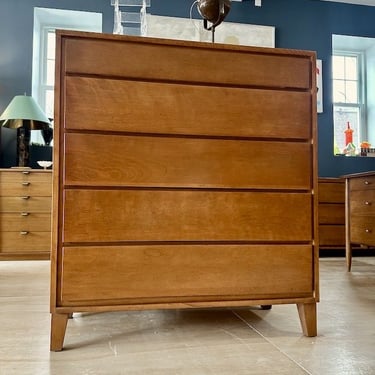 5 Drawer Birch Highboy by Leslie Diamond for Conant Ball