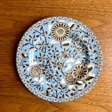 Vintage Wedgwood Martha Stewart Brown Blue Appetizer Plate | Candle Plate, Cache Pot Planter Base 