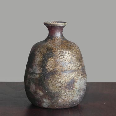 Bizen Ware Sake Bottle | Rich Natural Ash & Earth-Tone Surface 