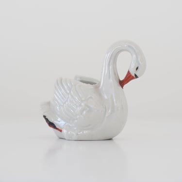 Vintage Ceramic Swan Match Holder 