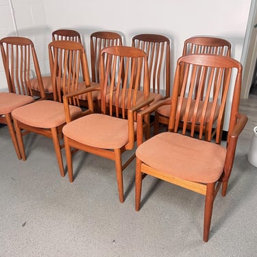 Set Of 8  Mid Century Modern Teak  Dining Chairs By Benny Linden 