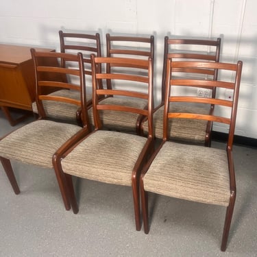 Set Of 6 Mid Century Modern Teak Chairs By G Plan Ladder Back 