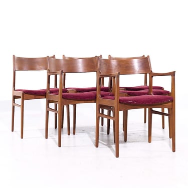 Funder-Schmidt & Madsen Mid Century Danish Teak Dining Chairs - Set of 6 - mcm 