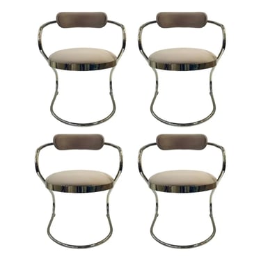 Caracole Modern Taupe Velvet Retrospective Dining Chairs Set of 4