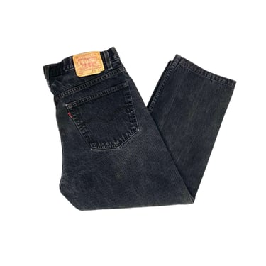 Vintage 80's Black Washed Out Levi's High Rise 505 Straight Leg W38xL30, Regular Fit Levi's Jeans 