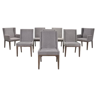 Set of Eight Bernhardt "Linea" Cerused Ash Dining Chairs