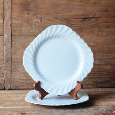 Johnson Bros Snowhite Regency square white salad plates with swirl rims set of two 