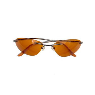 Vintage Y2K Orange Tint Cat Eye Sunglasses 