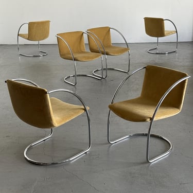 1 of 6 Italian Lens Dining Chairs by Giovanni Offredi for Saporiti 