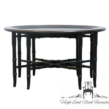 ETHAN ALLEN Asian Inspired Faux Bamboo Black and Gold 35