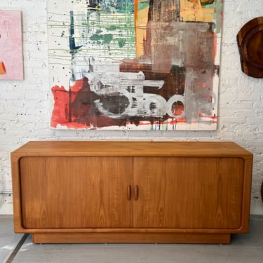 Danish Modern Teak Sideboard with Tambour Doors by Dyrlund