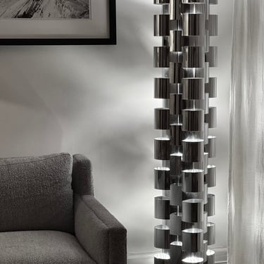 Curtis Jeré Mid-Century Modern Stainless Steel Floor Lamp