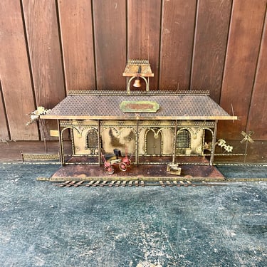 Curtis Jere Azusa Railroad Station Vintage Mid-Century Modern Wall Art Hanging Sculpture 