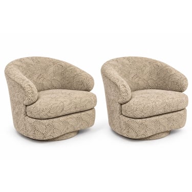 Pair of Sculptural Bernhardt Swivel Chairs