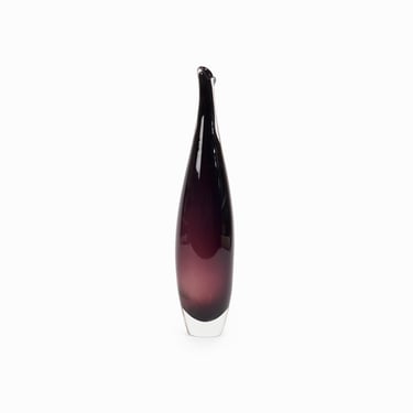 Nils Landberg Style Glass Vase Sweden Mid Century Modern Orrefors 