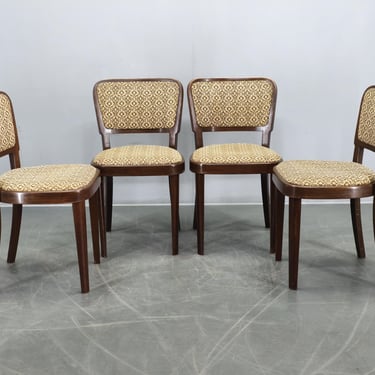 Thonet Dining Chairs Set 4 Mid Century Beech Vintage Czechoslovakia 1940s 
