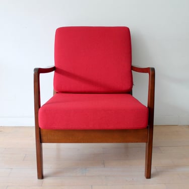 Danish Modern Ole Wanscher style open arm lounge chair