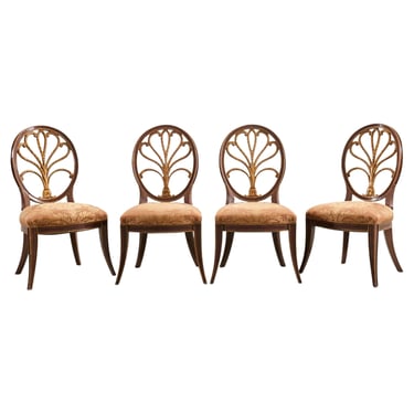 Set of Four Rose Tarlow "Feather" Dining Chairs in Fortuny