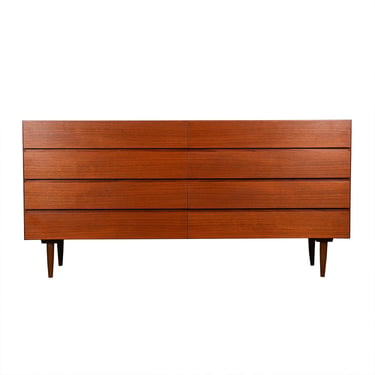 72″ Danish Modern Teak Dresser w. 8 Drawers #1