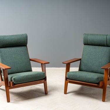Pair of Hans Wegner Teak Lounge Chairs