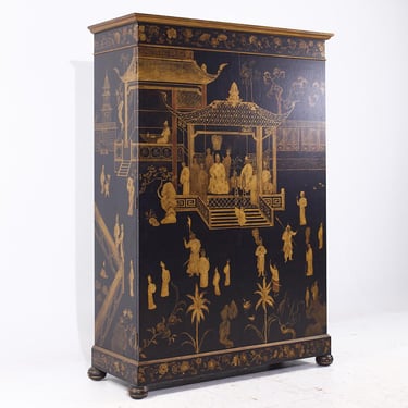 Julia Gray Chinoiserie Asian Wardrobe Armoire Dresser 