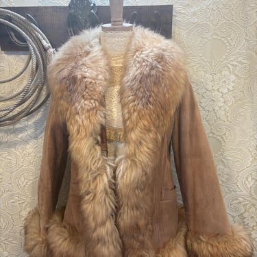 Vintage Penny Lane Suede and faux fur Coat size Medium 