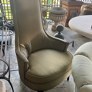 Adrian Pearsall Style Hollywood Regency High-Back Upholstered Lounge Chair
