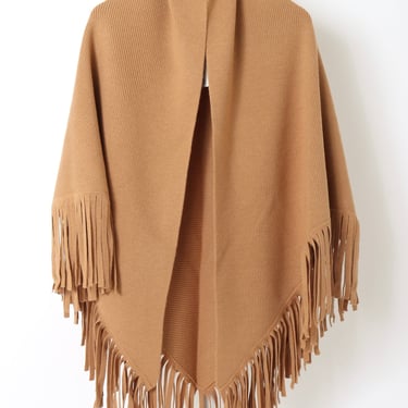 The Big Sweater Fringe Scarf - Camel