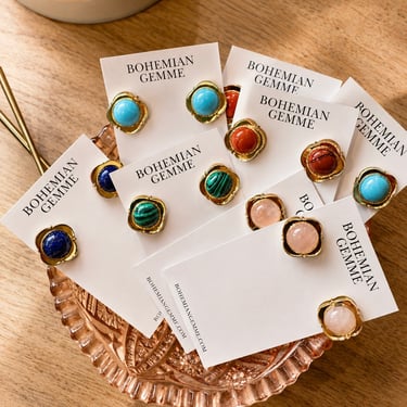BG Gemstone Stud Earrings