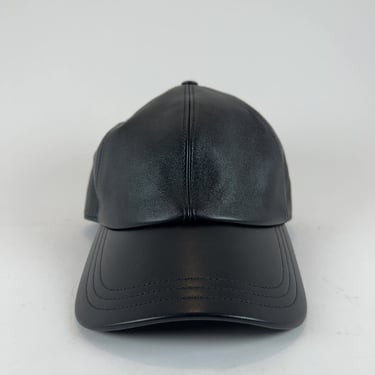 Prada Leather Plaque Logo Hat