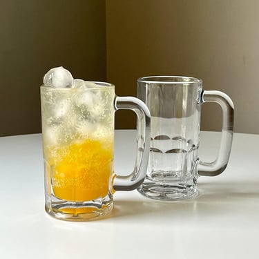 Vintage Glass Beer Mugs by Anchor Hocking (Set of 2) 