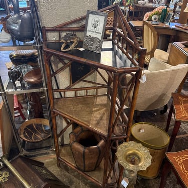 Three Tier Bamboo and Seagrass Etagere