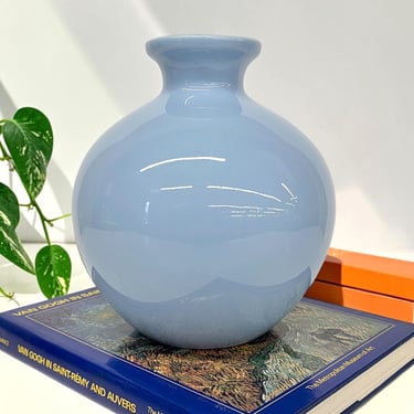 Vintage Haeger Vase Retro 1990s Contemporary + Style #127 + Ceramic + Light Blue + American Made + Modern Home Decor + Decoration 