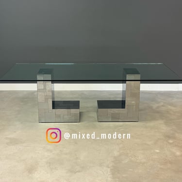 Paul Evans Chrome and Glass Cityscape Dining Table 