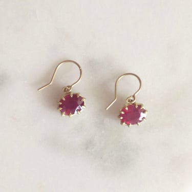 Erin Cuff Jewelry | Bright Ruby Drop Earrings  | 4.15cttw
