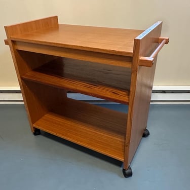 Mid-Century Modern Danish Teak Dry Bar / Serving Cart by PBJ Mobler 