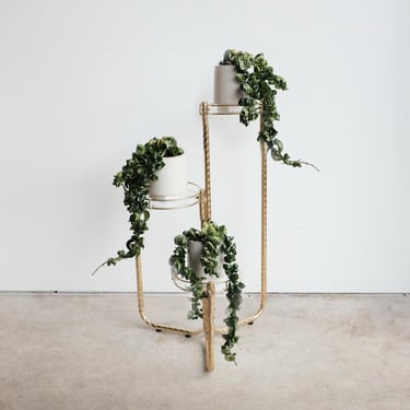 Brass Plant Stand Side Table 