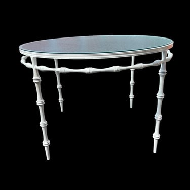 Lovely vintage Phyllis Morris dining table with glass top 