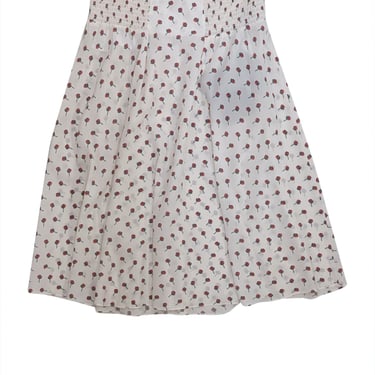 Prada - Ivory & Pink Floral Skirt Sz 10