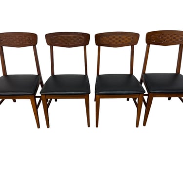 Mid-Century Modern Walnut Dining Chairs - Set of 4 