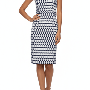 Kate Spade - White & Navy Print Sleeveless Dress Sz 2